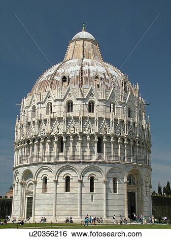 Pisa, Tuscany, Italy, Toscana, Europe, The Baptistry in Campo dei Miracoli (Field of Miracles) in the city of Pisa. View Large Photo Image Stock Photograph - Pisa, Tuscany, Italy, Toscana, Europe, The Baptistry in Campo dei Miracoli (Field of Miracles) in the city of Pisa.. Fotosearch