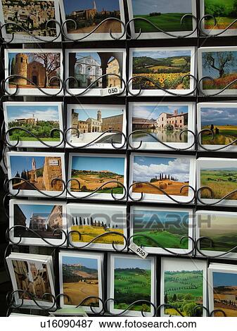 postcards, Italy, Tuscany, Pienza, Toscana, Europe, Postcards of Tuscany displayed on a rack in the Renaissance town of Pienza. View Large Photo Image Stock Photo - postcards, Italy, Tuscany, Pienza, Toscana, Europe, Postcards of Tuscany displayed on a rack in the Renaissance town of Pienza. . Fotosearch