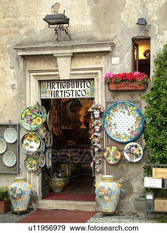 pottery, Orvieto, Umbria, Italy, Europe, Ceramic pottery displayed outside a local shop in the Piazza del Duomo in the medieval town of Orvieto. View Large Photo Image Stock Photo - pottery, Orvieto, Umbria, Italy, Europe, Ceramic pottery displayed outside a local shop in the Piazza del Duomo in the medieval town of Orvieto.. Fotosearch
