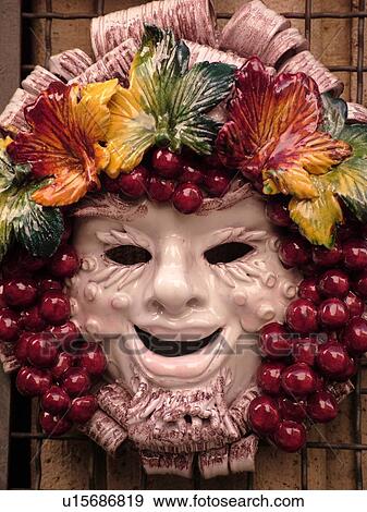 pottery, Orvieto, Umbria, Italy, Europe, Ceramic pottery mask displayed outside a local shop in the medieval town of Orvieto. View Large Photo Image Stock Photo - pottery, Orvieto, Umbria, Italy, Europe, Ceramic pottery mask displayed outside a local shop in the medieval town of Orvieto.. Fotosearch