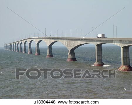 Prince Edward Island, Canada, Gulf of Saint Lawrence, PEI/NB border, Prince County, Borden-Carleton, Confederation Bridge spans the Northumberland Strait View Large Photo Image Stock Photo - Prince Edward Island, Canada, Gulf of Saint Lawrence, PEI/NB border, Prince County, Borden-Carleton, Confederation Bridge spans the Northumberland Strait. Fotosearch