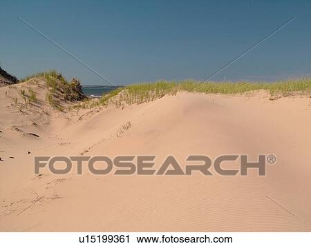 Stock Image -  Prince Edward Island, Canada, Queens County, Gulf of Saint Lawrence, Cavendish Beach, Prince Edward Island National Park, sand dunes, beach. Fotosearch