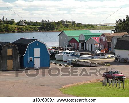 Prince Edward Island, Canada, Queens County, Gulf of Saint Lawrence, Springbrook, fishing village, harbor, fishing boats, marina View Large Photo Image Stock Photo - Prince Edward Island, Canada, Queens County, Gulf of Saint Lawrence, Springbrook, fishing village, harbor, fishing boats, marina. Fotosearch