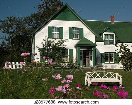 Prince Edward Island, Canada, Queens County, Cavendish, Prince Edward Island National Park, Green Gables House, Anne of Green Gables, house View Large Photo Image Stock Photo - Prince Edward Island, Canada, Queens County, Cavendish, Prince Edward Island National Park, Green Gables House, Anne of Green Gables, house. Fotosearch