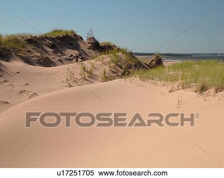Stock Photography -  Prince Edward Island, Canada, Queens County, Gulf of Saint Lawrence, Cavendish Beach, Prince Edward Island National Park, sand dunes, beach. Fotosearch