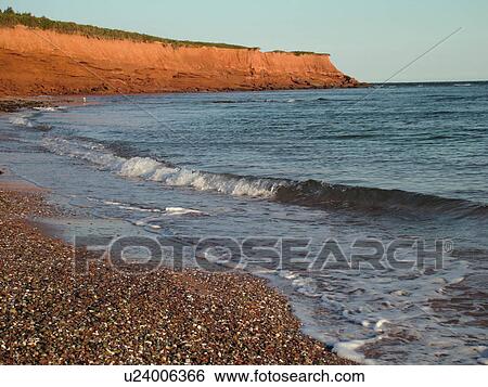 Stock Photograph -  Prince Edward Island National Park, Canada, Prince Edward Island, Queens County, Gulf of Saint Lawrence, Cavendish Beach, scenic coastline. Fotosearch