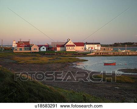Stock Image -  Prince Edward Island, North Rustico, Canada, Queens County, Gulf of Saint Lawrence, fishing village, harbor. Fotosearch