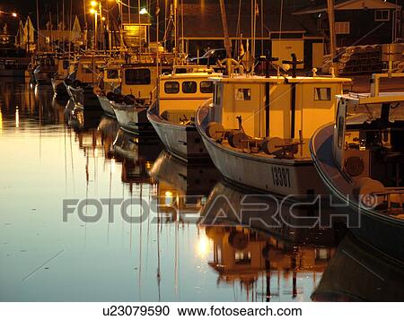 Prince Edward Island, North Rustico, Canada, Queens County, Gulf of Saint Lawrence, fishing village, harbor, fishing boats, marina, evening View Large Photo Image Stock Image - Prince Edward Island, North Rustico, Canada, Queens County, Gulf of Saint Lawrence, fishing village, harbor, fishing boats, marina, evening. Fotosearch