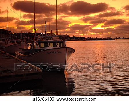 Prince Edward Island, North Rustico, Canada, Queens County, Gulf of Saint Lawrence, sunset, fishing village, harbor, fishing boats, marina View Large Photo Image Stock Photo - Prince Edward Island, North Rustico, Canada, Queens County, Gulf of Saint Lawrence, sunset, fishing village, harbor, fishing boats, marina. Fotosearch