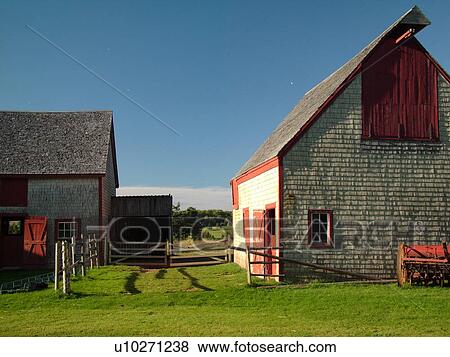 Stock Photo -  Prince Edward Island, Orwell, Canada, Queens County, Orwell Corner Historic Village (1890), barn. Fotosearch