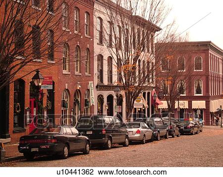 Stock Image -  Richmond, VA, Virginia, Shockoe Slip Historic District. Fotosearch