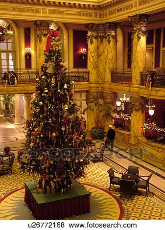 Stock Photo -  Richmond, VA, Virginia, The Jefferson Hotel, interior, Christmas decorations. Fotosearch