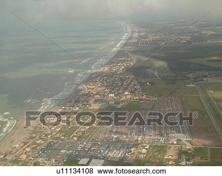 Rome, Lazio, Italy, Roma, Europe, Aerial view of Rome and the coastline of the Tyrrhenian Sea View Large Photo Image Stock Photo - Rome, Lazio, Italy, Roma, Europe, Aerial view of Rome and the coastline of the Tyrrhenian Sea . Fotosearch