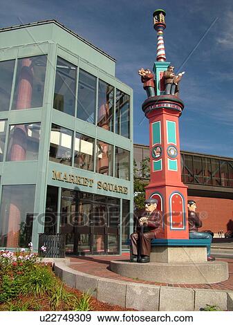 Saint John, New Brunswick, Canada, Statue outside Market Square in downtown St. John View Large Photo Image Stock Photo - Saint John, New Brunswick, Canada, Statue outside Market Square in downtown St. John. Fotosearch