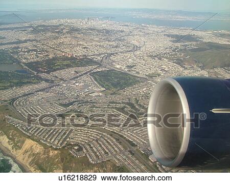 San Francisco, CA, California, Aerial, airplane flying over Daly City View Large Photo Image Stock Photo - San Francisco, CA, California, Aerial, airplane flying over Daly City. Fotosearch