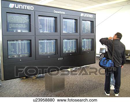 San Francisco, CA, California, San Francisco International airport, hub, flight departure monitors, airport terminal View Large Photo Image Stock Image - San Francisco, CA, California, San Francisco International airport, hub, flight departure monitors, airport terminal . Fotosearch