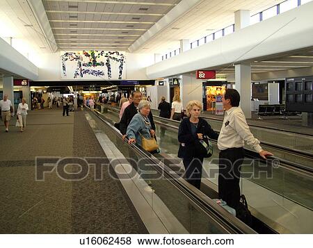 San Francisco, CA, California, San Francisco International airport, hub, moving sidewalk, concourse, airport terminal View Large Photo Image Stock Photo - San Francisco, CA, California, San Francisco International airport, hub, moving sidewalk, concourse, airport terminal . Fotosearch