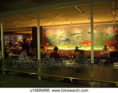 Stock Photograph -  San Francisco, CA, California, San Francisco International airport, hub, restaurant, airport terminal, concourse. Fotosearch