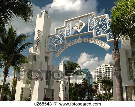 Sarasota, FL, Florida, Bayfront, entrance View Large Photo Image Stock Photo - Sarasota, FL, Florida, Bayfront, entrance. Fotosearch