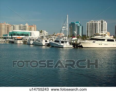 Stock Image -  Sarasota, FL, Florida, Sarasota Bay, marina. Fotosearch