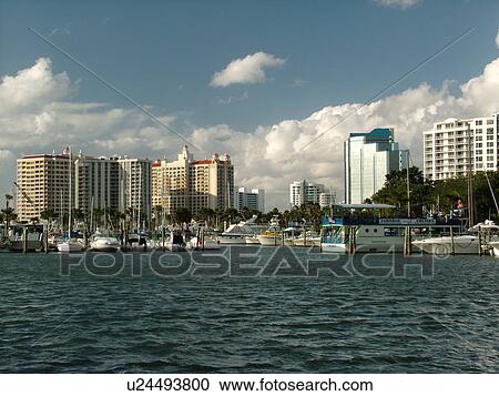 Stock Image -  Sarasota, FL, Florida, Sarasota Bay, marina. Fotosearch