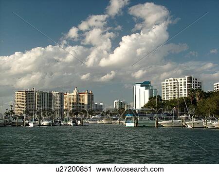 Stock Image -  Sarasota, FL, Florida, Sarasota Bay, marina. Fotosearch