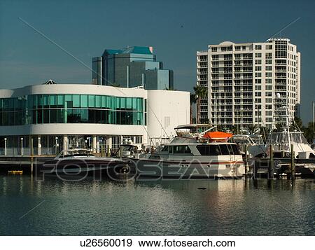 Stock Photo -  Sarasota, FL, Florida, Sarasota Bay, Island Park, marina. Fotosearch