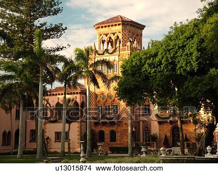 Picture -  Sarasota, FL, Florida, The John and Mable Ringling Museum, Ca' d'Zan, Ringling's Winter Residence, ca. 1926 Venetian Palace. Fotosearch