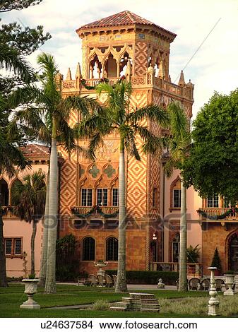 Picture -  Sarasota, FL, Florida, The John and Mable Ringling Museum, Ca' d'Zan, Ringling's Winter Residence, ca. 1926 Venetian Palace. Fotosearch