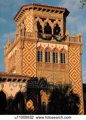 Sarasota, FL, Florida, The John and Mable Ringling Museum, Ca' d'Zan, Ringling's Winter Residence, ca. 1926 Venetian Palace, Tower View Large Photo Image Stock Image - Sarasota, FL, Florida, The John and Mable Ringling Museum, Ca' d'Zan, Ringling's Winter Residence, ca. 1926 Venetian Palace, Tower. Fotosearch