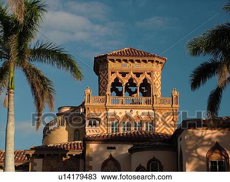 Sarasota, FL, Florida, The John and Mable Ringling Museum, Ca' d'Zan, Ringling's Winter Residence, ca. 1926 Venetian Palace, Tower View Large Photo Image Stock Image - Sarasota, FL, Florida, The John and Mable Ringling Museum, Ca' d'Zan, Ringling's Winter Residence, ca. 1926 Venetian Palace, Tower. Fotosearch