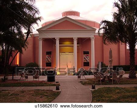 Stock Image -  Sarasota, FL, Florida, The John and Mable Ringling Museum, Circus Museum, evening. Fotosearch