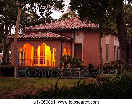 Sarasota, FL, Florida, The John and Mable Ringling Museum, Cottage, evening View Large Photo Image Stock Image - Sarasota, FL, Florida, The John and Mable Ringling Museum, Cottage, evening. Fotosearch