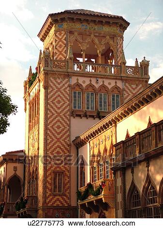 Sarasota, FL, Florida, The John and Mable Ringling Museum, Ca' d'Zan, Ringling's Winter Residence, ca. 1926 Venetian Palace, Tower View Large Photo Image Stock Image - Sarasota, FL, Florida, The John and Mable Ringling Museum, Ca' d'Zan, Ringling's Winter Residence, ca. 1926 Venetian Palace, Tower. Fotosearch