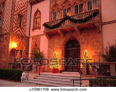 Sarasota, FL, Florida, The John and Mable Ringling Museum, Ca' d'Zan, Ringling's Winter Residence, ca. 1926 Venetian Palace, evening View Large Photo Image Stock Photo - Sarasota, FL, Florida, The John and Mable Ringling Museum, Ca' d'Zan, Ringling's Winter Residence, ca. 1926 Venetian Palace, evening. Fotosearch