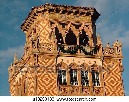 Sarasota, FL, Florida, The John and Mable Ringling Museum, Ca' d'Zan, Ringling's Winter Residence, ca. 1926 Venetian Palace, Tower View Large Photo Image Stock Photo - Sarasota, FL, Florida, The John and Mable Ringling Museum, Ca' d'Zan, Ringling's Winter Residence, ca. 1926 Venetian Palace, Tower. Fotosearch
