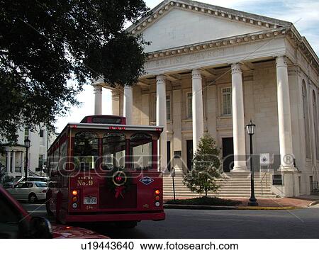 Savannah, GA, Georgia, First Baptist Church, red trolley bus View Large Photo Image Stock Image - Savannah, GA, Georgia, First Baptist Church, red trolley bus. Fotosearch