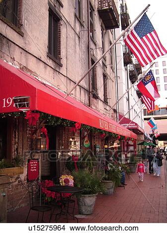 Savannah, GA, Georgia, Historic Waterfront, River Street, downtown View Large Photo Image Picture - Savannah, GA, Georgia, Historic Waterfront, River Street, downtown. Fotosearch
