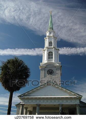 Savannah, GA, Georgia, Independent Presbyterian Church, Church of Scotland founded 1755, modeled after St. Martin-in-the-Fields Church in London View Large Photo Image Stock Photo - Savannah, GA, Georgia, Independent Presbyterian Church, Church of Scotland founded 1755, modeled after St. Martin-in-the-Fields Church in London. Fotosearch