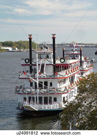 Savannah Ga Georgia Savannah River Savannah Riverboat Cruises 19th Century Stern Wheelers Stock Image U Fotosearch