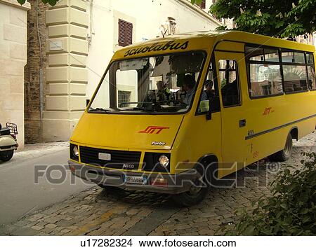 school bus, Umbria, Italy, Spello, Europe, Yellow Italian school bus drives through the medieval town of Spello. View Large Photo Image Picture - school bus, Umbria, Italy, Spello, Europe, Yellow Italian school bus drives through the medieval town of Spello.. Fotosearch