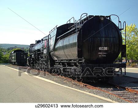 Stock Image -  Scranton, PA, Pennsylvania, Steamtown National Historic Site, railroad, steam locomotive and coal car, train. Fotosearch