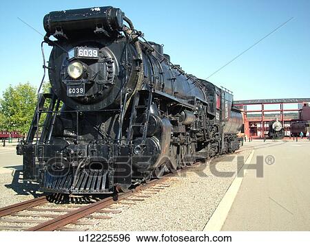 Stock Photograph -  Scranton, PA, Pennsylvania, Steamtown National Historic Site, railroad, steam locomotive. Fotosearch