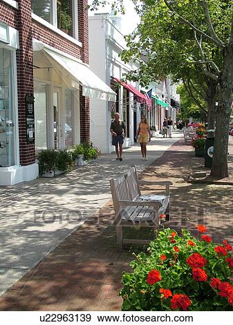 Southampton, NY, New York, Long Island, Historical Downtown Southampton View Large Photo Image Stock Photo - Southampton, NY, New York, Long Island, Historical Downtown Southampton . Fotosearch