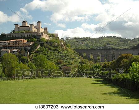 Spoleto, Umbria, Italy, Europe, Ponte delle Torri (Bridge of the Towers) and Rocca (castle) Albornoziana in the medieval city of Spoleto. View Large Photo Image Stock Image - Spoleto, Umbria, Italy, Europe, Ponte delle Torri (Bridge of the Towers) and Rocca (castle) Albornoziana in the medieval city of Spoleto.. Fotosearch