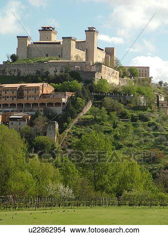 Spoleto, Umbria, Italy, Europe, Rocca (castle) Albornoziana in the medieval city of Spoleto. View Large Photo Image Picture - Spoleto, Umbria, Italy, Europe, Rocca (castle) Albornoziana in the medieval city of Spoleto.. Fotosearch