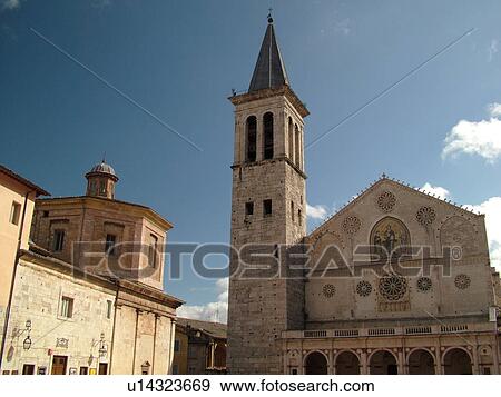 Spoleto, Umbria, Italy, Europe, The cathedral in the medieval city of Spoleto. View Large Photo Image Stock Photo - Spoleto, Umbria, Italy, Europe, The cathedral in the medieval city of Spoleto.. Fotosearch