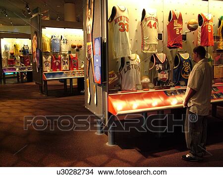 Picture -  Springfield, MA, Massachusetts, The Naismith Memorial Basketball Hall of Fame, interior. Fotosearch