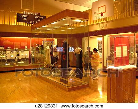 Stock Image -  Springfield, MA, Massachusetts, The Naismith Memorial Basketball Hall of Fame, interior. Fotosearch