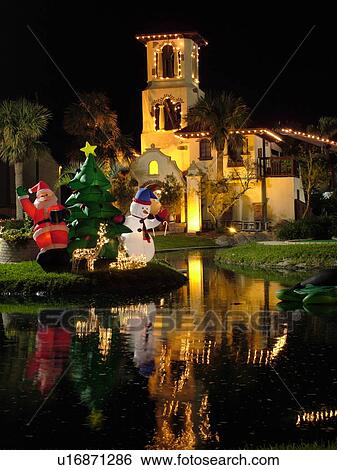 St. Augustine Beach, FL, Florida, Fiesta Falls miniature golf course decorated for the Christmas Holiday in the evening View Large Photo Image Stock Photograph - St. Augustine Beach, FL, Florida, Fiesta Falls miniature golf course decorated for the Christmas Holiday in the evening. Fotosearch